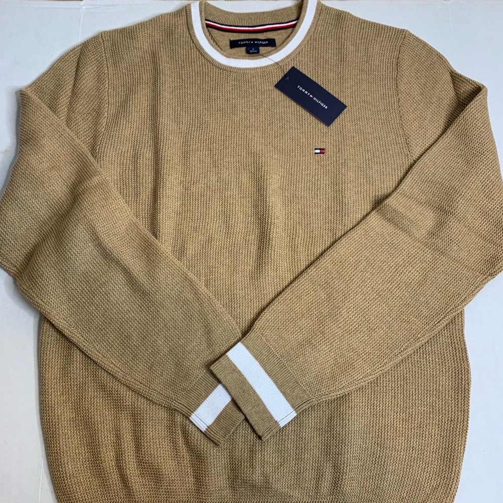 Tommy Hilfiger Brown Knit Sweater Crewneck